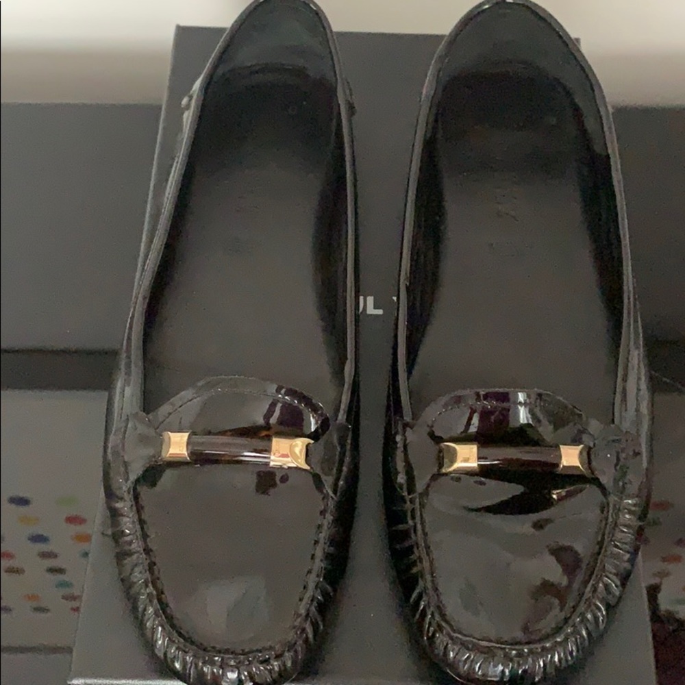 Bally Darcy patent leather driver loafers flat